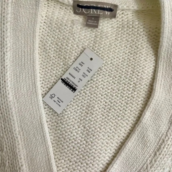 NWT!! J. CREW Heritage Cotton Relaxed Cardigan Sweater Cotton Pockets Small - Picture 12 of 14